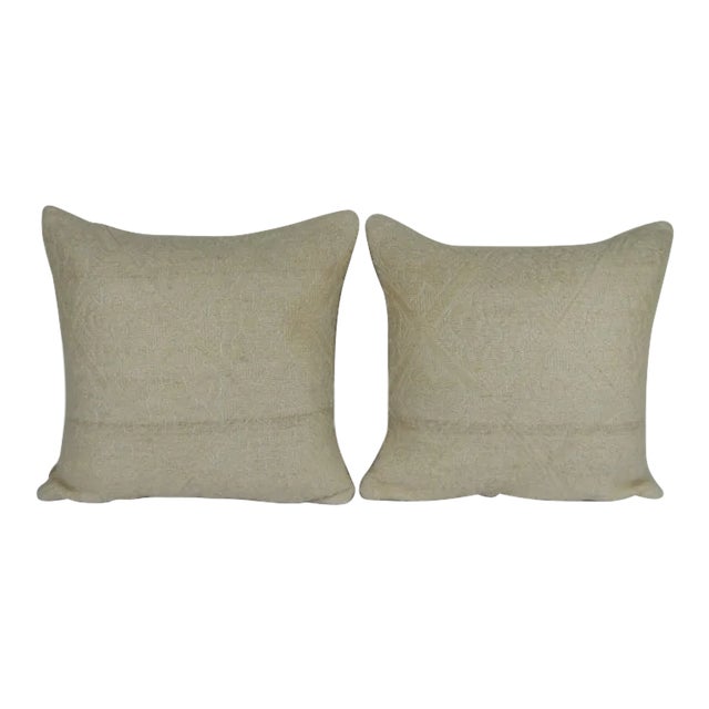 Pair Vintage Turkish Pillow Cover 20'' X 20'' For Sale