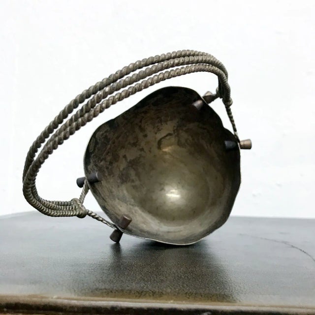 Modern Mexico Silverplated Patinated Decorative Basket style Los Castillo Taxco Mexico. Stamped underneath with foundry...