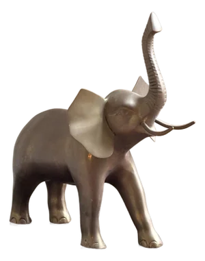 Large Mid-20th Century Brass Elephant Sculpture