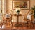 The absolute attraction of this table is the intricate carving on the top, which includes a centerpiece portrait of a...