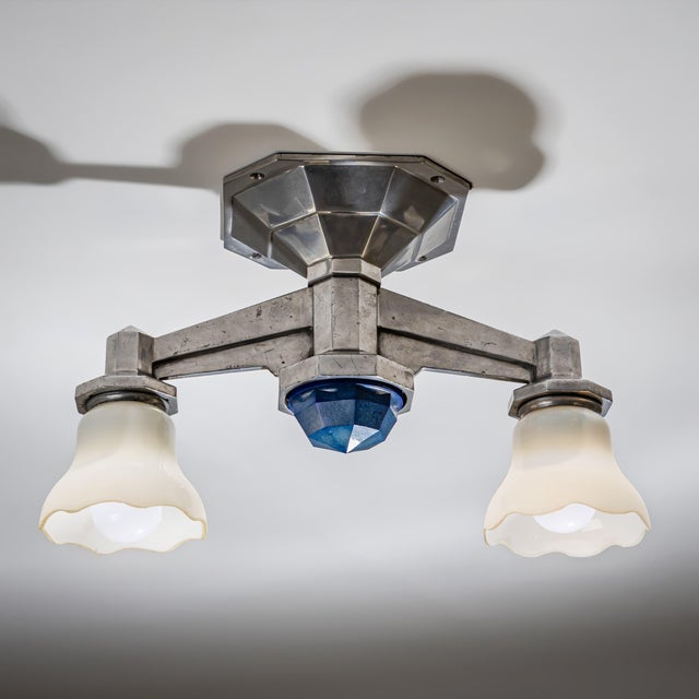 1930s Art Deco Railway Ceiling Lights - Set of Four For Sale In New York - Image 6 of 9