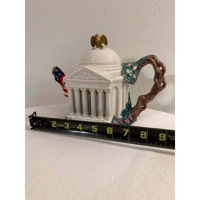 1990s Limited Edition "The Jefferson Memorial" Teapot With Lid Produced by Fitz and Floyd For Sale In Mobile - Image 6 of 13