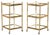 Mid-Century Modern Three Tier Tables in Brass and Smoked Glass, Set of 2 For Sale