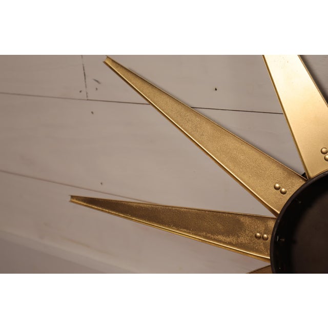 Vintage Mid Century Elgin Starbust Wall Clock 50's 60's Modern Retro Gold Black For Sale - Image 9 of 10