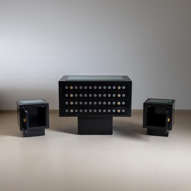 Chest of Drawers and Night Stands by Matteo Thun, Italy 1980s, 3 Pieces For Sale - Image 11 of 11