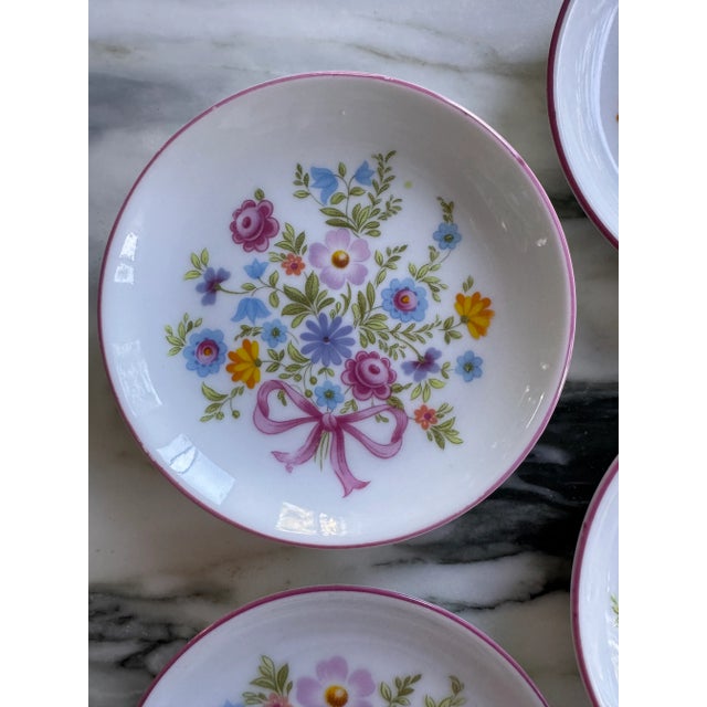 LastCHANCE!Vintage Reutter Porzellan Germany Flowers & Ribbon Motif Butter Pat Plates - Set of 4 For Sale - Image 10 of 12