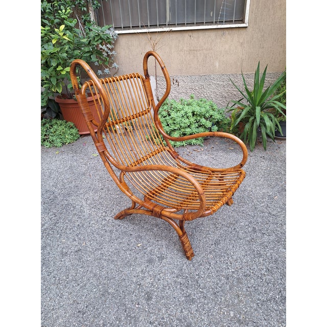 1960s Continuum Chair in Rattan and Manao by Gio Ponti for Bonacina, 1960s For Sale - Image 5 of 9