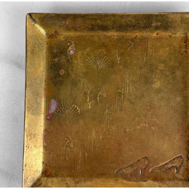 Antique Arts & Crafts Georg Von Mendelssohn German Brass Catchall Tray For Sale - Image 6 of 8