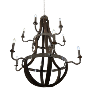 Restoration Hardware Twelve Light Wine Barrel Chandelier
