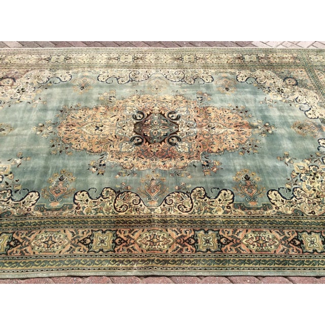 Handmade Vintage Oushak Rug - 130" X 79" For Sale - Image 4 of 12