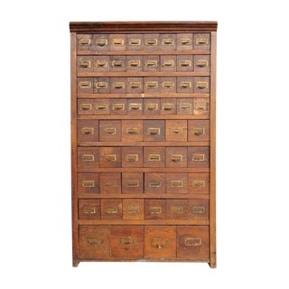 Victorian Oak Multi-Drawer Cabinet For Sale