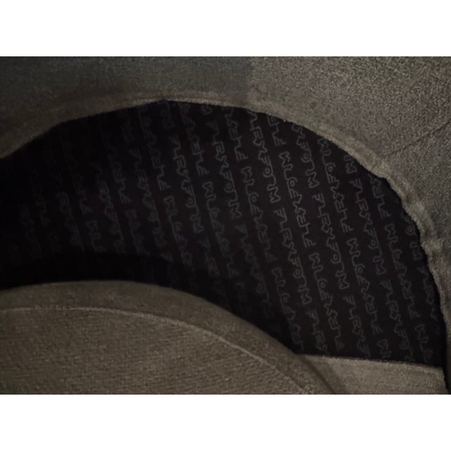 Contemporary Flexform Leda Armchair in Grey Linen Texture With Removable Cover and Headrest For Sale - Image 3 of 6