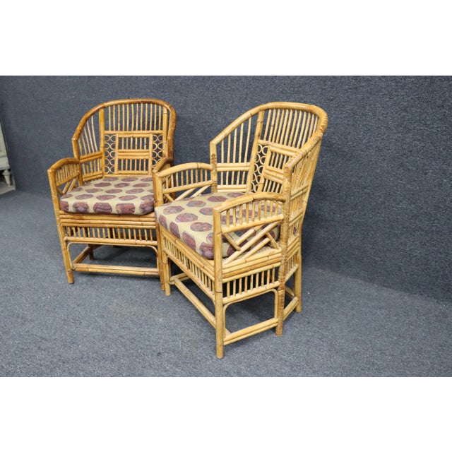 Bamboo & Cane lounge chair in mid century style design. seat height without cushions-17.5"