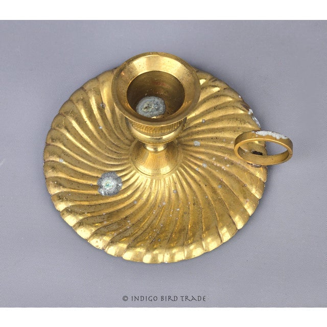 Vintage Art Deco Solid Brass Chamber Candlestick This stunning candlestick is made from solid brass in Art Deco style. It...