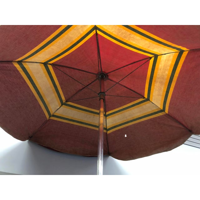 Vintage Mid Century Modern Red Vinyl Patio Umbrella Chairish
