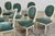 Early 20th Century Antique French Louis XVI Style Painted Dining Chairs in Teal Mohair - Set of 8 For Sale - Image 5 of 18