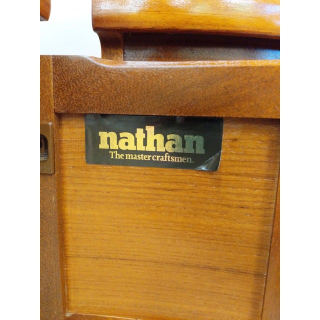 Pair of Vintage Mid Century Modern Teak Low Corner Cabinets by Nathan For Sale - Image 9 of 9