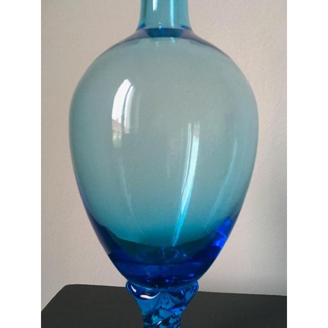Postmodern Turquoise Murano Glass Bottle, Italy, 1960s For Sale - Image 13 of 16