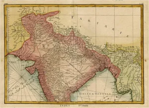 Map of Northern India with Surrounding Regions, 1783