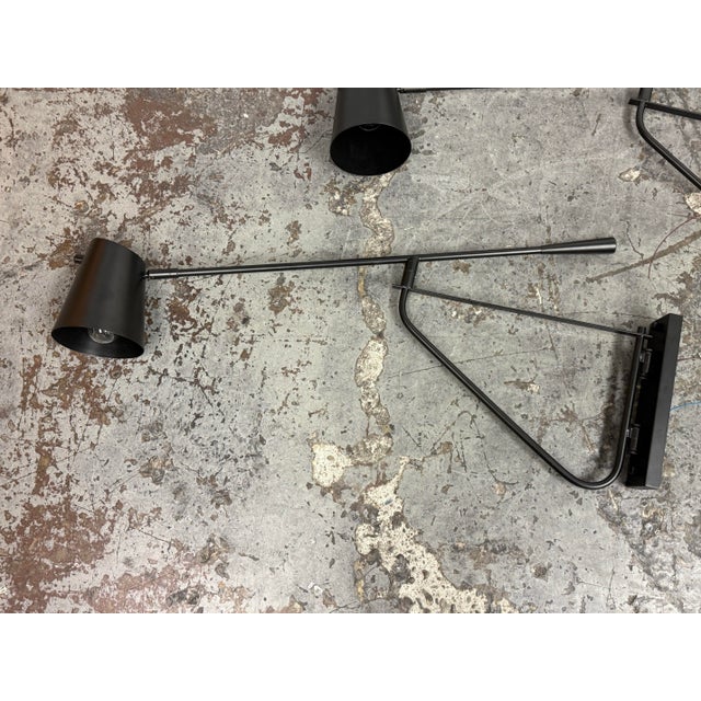 Black Michael Oren Designs Swing Arm Sconces, Pair For Sale - Image 8 of 12