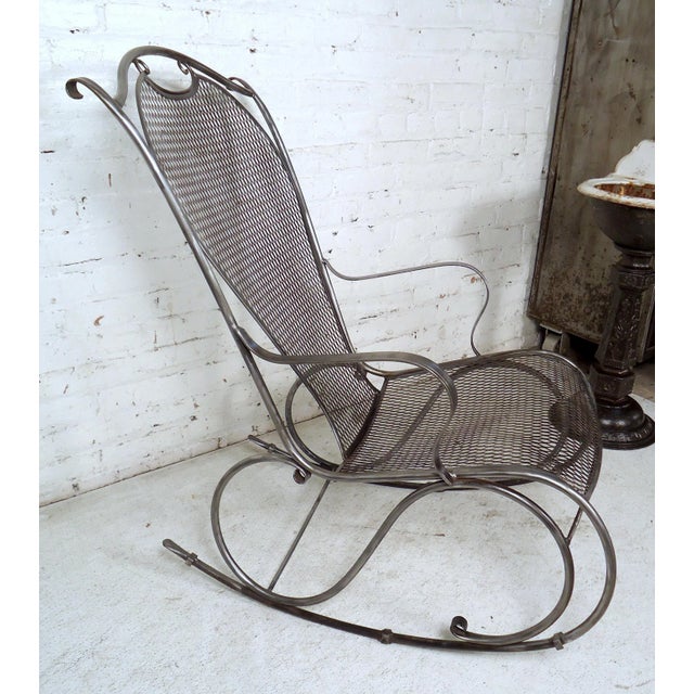 Mid 20th Century Mid 20th Century Vintage Industrial Metal Rocker For Sale - Image 5 of 9