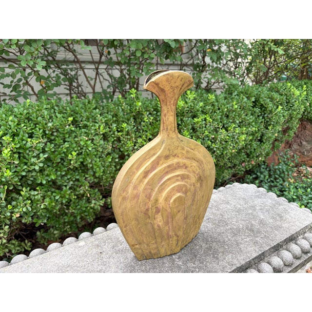 Italian Modern Brass Vase For Sale - Image 4 of 11