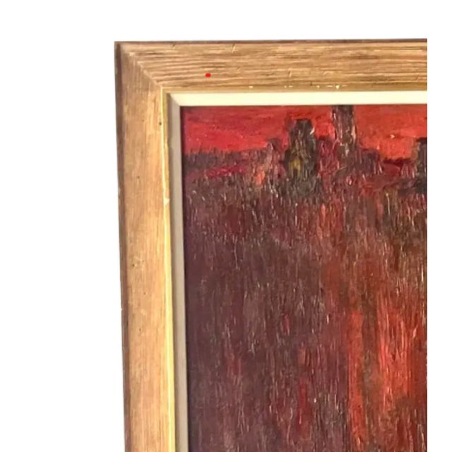 Midcentury Abstract Original Oil Painting Signed May Heiloms For Sale - Image 9 of 12