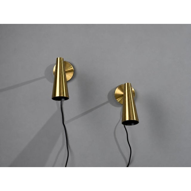 Mid-Century Modern Markslöjd, Swedish Modern, Wall Lights, Brass - Pair For Sale In New York - Image 6 of 10