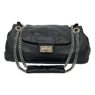 Mid 20th Century Chanel Perforated Drill Flap Accordion Classic For Sale