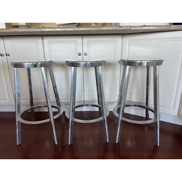 Magis Counter Stools by Naoto Fukasawa (Deja-Vu) for Magis - Set of 3 For Sale - Image 4 of 6