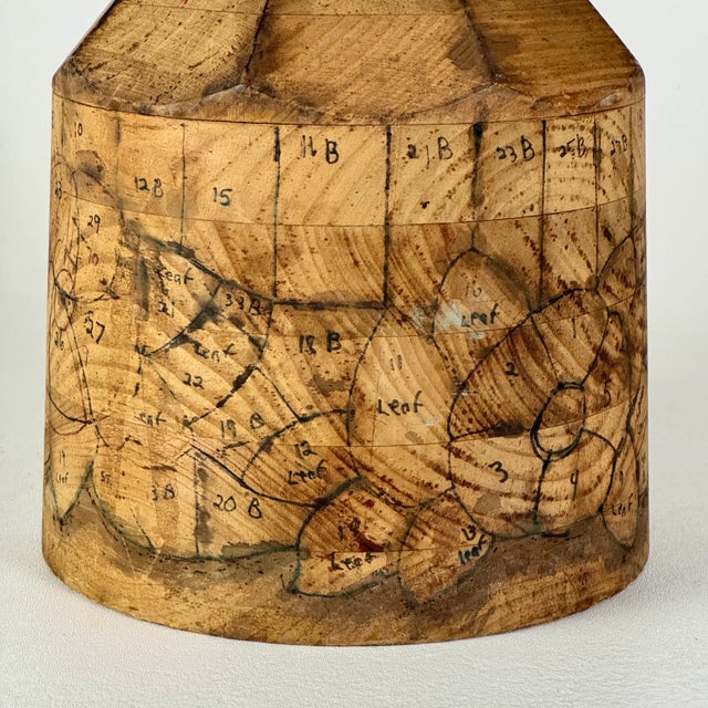 Mid 20th Century Rare to Market Vintage Round Wooden Stained Glass Template Form For Sale - Image 5 of 8