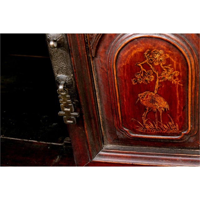 19th Century Carved Chinese Wedding Cabinet For Sale - Image 16 of 18