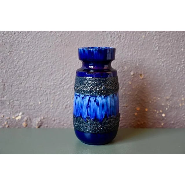 Ceramic Fat Lava Style Blue Vase from Scheurich, 1960s For Sale - Image 7 of 7