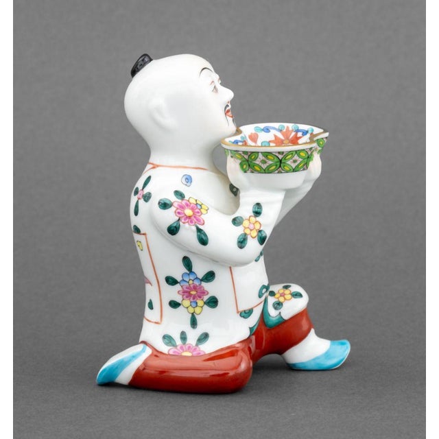 Mid 20th Century Herend Painted Porcelain Figural Open Salts - Set of 4 For Sale In New York - Image 6 of 10