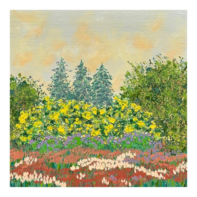 Nature's Bounty 8" X 8" Acrylic Original Painting Wall Art Mixed Media Decor For Sale