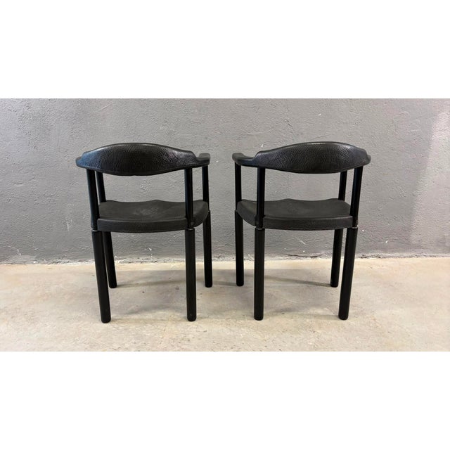 Black Postmodern Black Armchairs in Molded Plastic, Europe, 1980s, Set of 2 For Sale - Image 8 of 12
