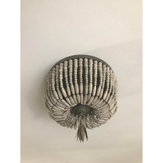 Restoration Hardware Dauphine Wood Bead Flushmount For Sale