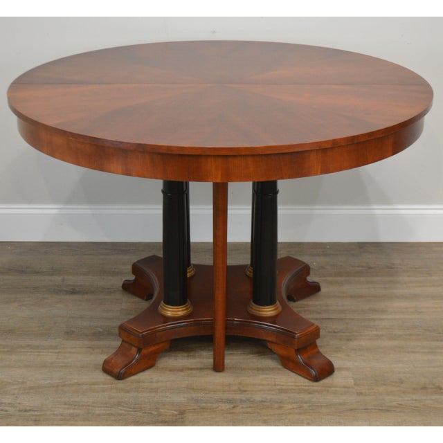 Ethan Allen Medallion Collection 46" Round Cherry Dining Table With 2