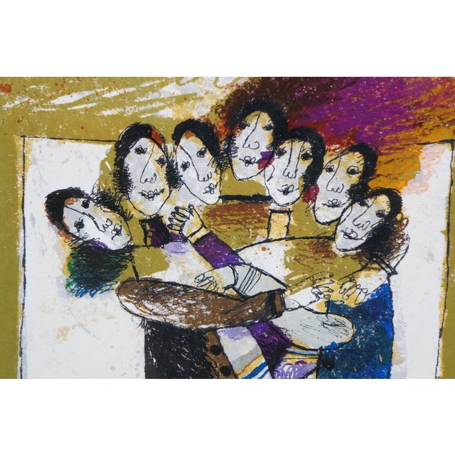 1983 Theo Tobiasse Immense Femme Heart of Men Abstract Hc Lithograph 50" For Sale - Image 11 of 14