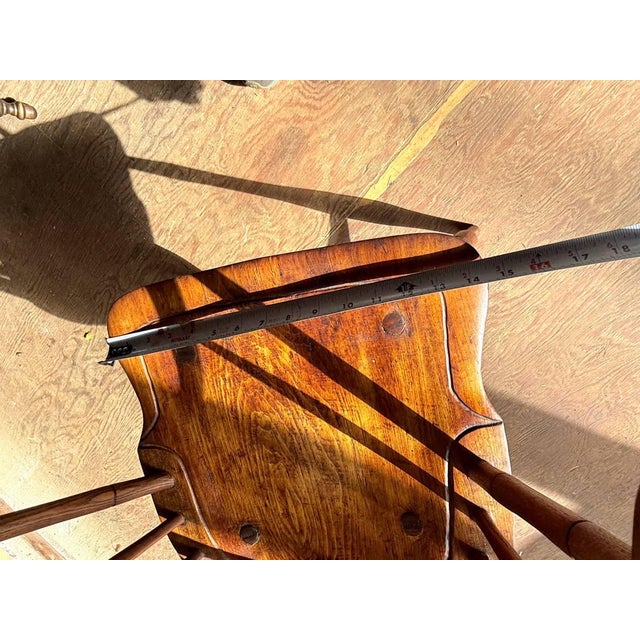 Antique 19th Century Windsor Spindle Back Plank Seat Armchair For Sale - Image 11 of 17