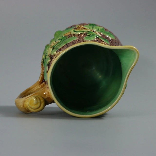 Ceramic Minton Majolica Acorn and Snail Jug/Pitcher For Sale - Image 7 of 9