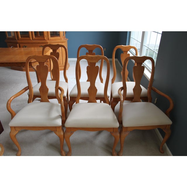 Solid Oak Dining Chairs Set of 6 Chairish