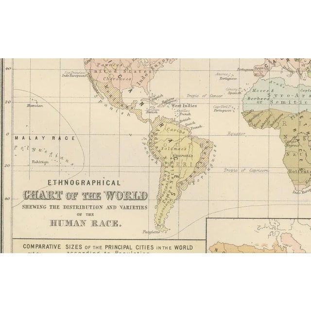 Black Antique Charts of the World Physical, 1884 For Sale - Image 8 of 13