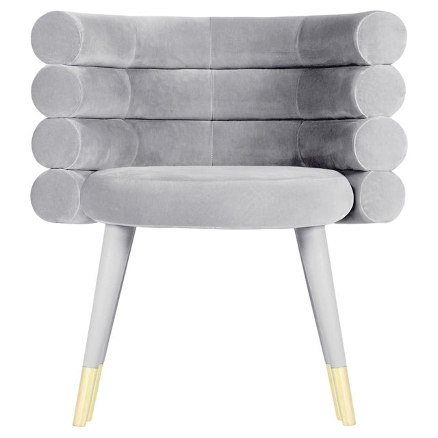 Grey Marshmallow Dining Chair by Royal Stranger For Sale