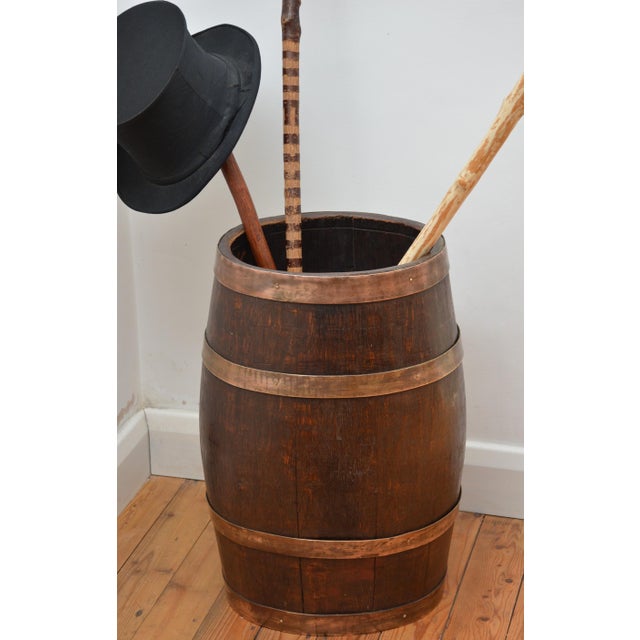 Victorian Country House Coopered Barrel Umbrella Stand in Oak, 1870 For Sale - Image 15 of 15