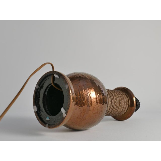 Mid-Century Modern Copper-Hued Ceramic Table Lamp by Bitossi for Bergboms, 1970s For Sale - Image 10 of 12