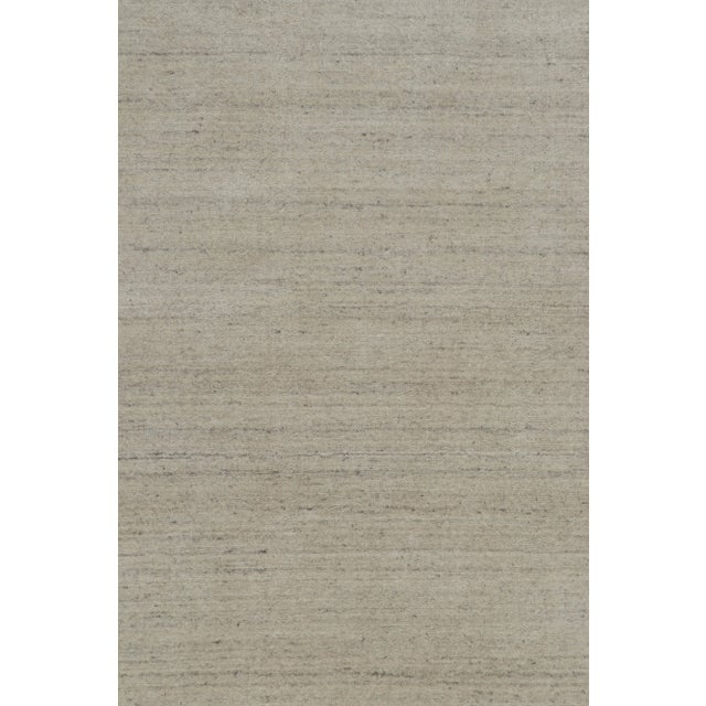 Rug & Kilim Rug & Kilim’s Contemporary Rug in Solid Gray and Beige Tones For Sale - Image 4 of 7