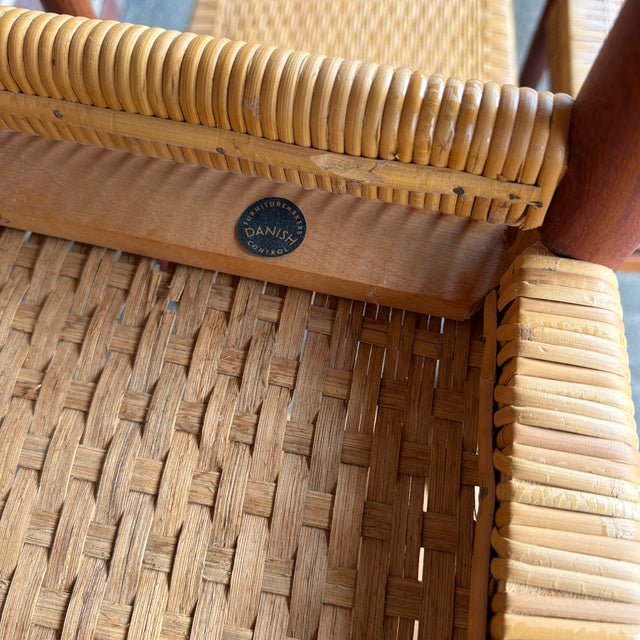 Brown Set of 6 Hans J. Wegner Ch-40 Teak Dining Chairs With Woven Cane Seats For Sale - Image 8 of 9