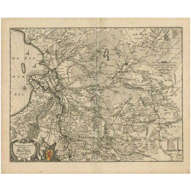 Antique Map of Overijssel by Visscher, 1652 For Sale