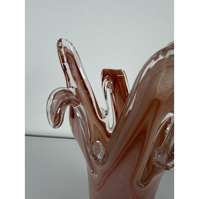 Glass Brick Red Murano Glass Vase, 1960s For Sale - Image 7 of 12